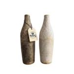 Nordic Fluted Ribbed Decorative Bottle Vases (Set of 2) - Display Perspective / Detail View