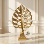 Tropical Monstera Deliciosa Botanical Leaf Sculpture on Stand - Angle 3 Texture & Finish