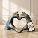 Modern Love "Heart Hands" Gesture Art Figurine - Front Angle Hero View