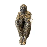 "The Thinker" Contemplative Textured Figure Sculpture - Angle 6 Texture & Finish