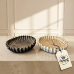Fluted Scalloped Rim Decorative Accent Bowls (Set of 2) - Angle 3 Texture & Finish