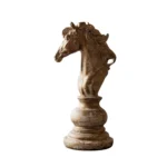 Grand Chess Knight Horse Figurine on Baluster Stand - Display Perspective / Detail View