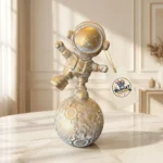Celestial Spaceman Astronaut on Lunar Sphere Figurine - Front Angle Hero View