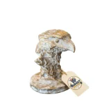 Regal Golden Eagle Head Bust on Oval Pedestal - Display Perspective / Detail View