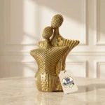 Abstract Embracing Couple Silhouette Art Figurine - Front Angle Hero View