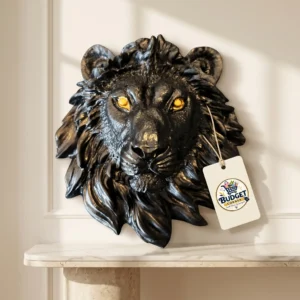 Fierce Royal Lion Head Wall Mount & Tabletop Sculpture - Front Angle Hero View