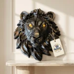 Fierce Royal Lion Head Wall Mount & Tabletop Sculpture - Side Angle Profile