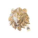 Fierce Royal Lion Head Wall Mount & Tabletop Sculpture - Angle 4 Texture & Finish