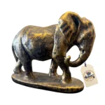 Auspicious Royal Walking Elephant Statue with Raised Trunk - Display Perspective / Detail View