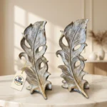 Baroque Acanthus Feather Decorative Sculptures (Pair / Bookends) - Front Angle Hero View