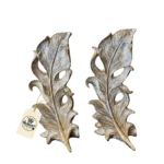 Baroque Acanthus Feather Decorative Sculptures (Pair / Bookends) - Display Perspective / Detail View