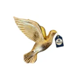 Golden Soaring Dove of Peace Wall & Tabletop Figurine - Display Perspective / Detail View